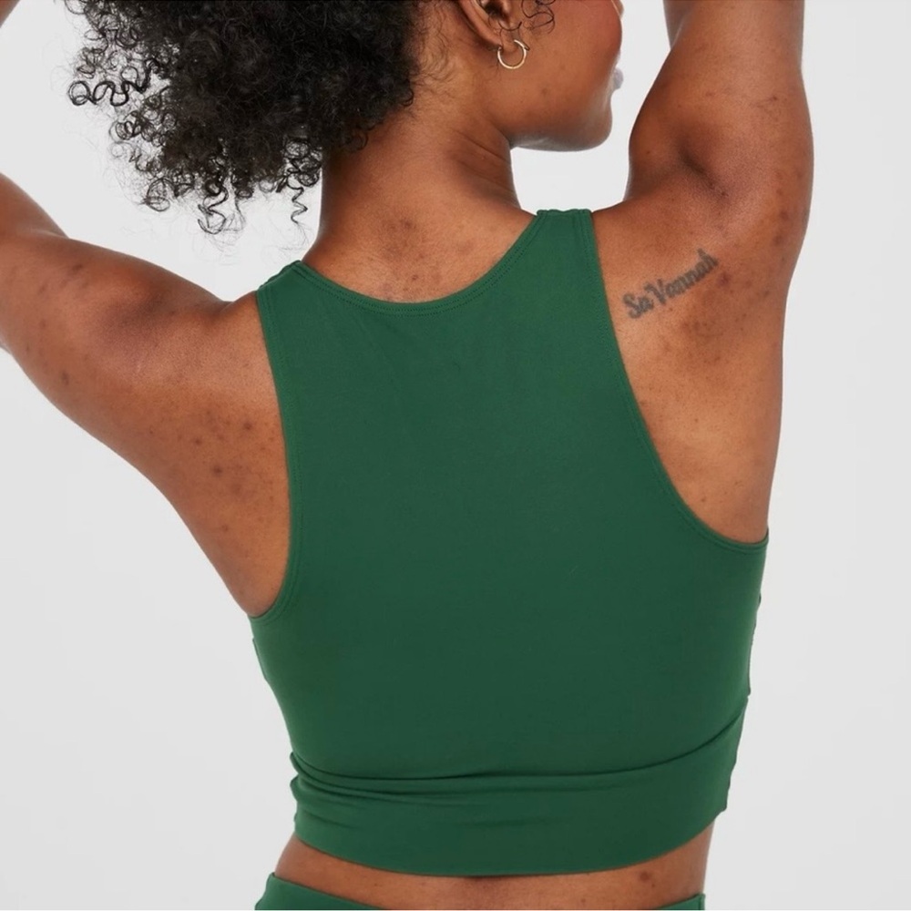 Offline by Aerie Real Me XTRA Twist Crop Tank Top Size S Forest Green - Picture 2 of 6
